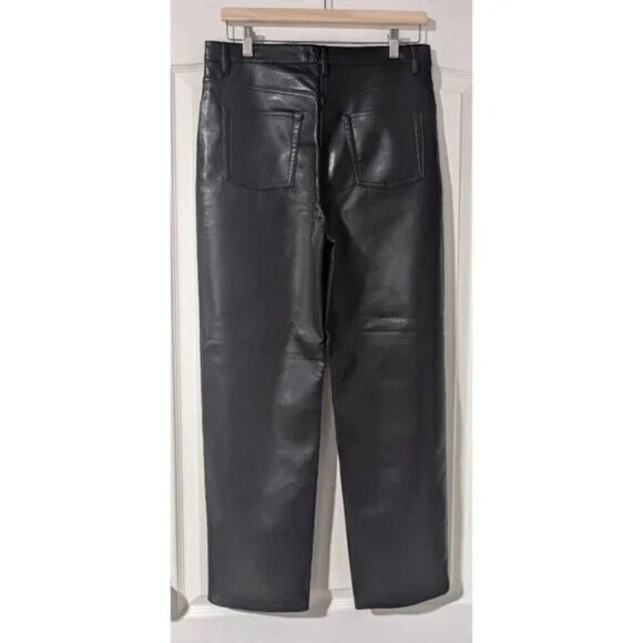 Aritzia Wilfred | The Melina High-waisted Vegan Leather pants in Black (Short) - Picture 3 of 11